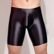Men's Shiny Wet Look Sports Underwear Boxer Shorts Stretch Trunks Short Leggings