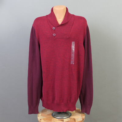 NEW Men's Sean John Long Sleeve Red Pullover Cotton Sweater ~ Size 3XL XXXL