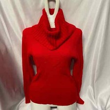 Vintage Sweater Red Turtle Cowl Neck 100 Acrylic No Brand Tag