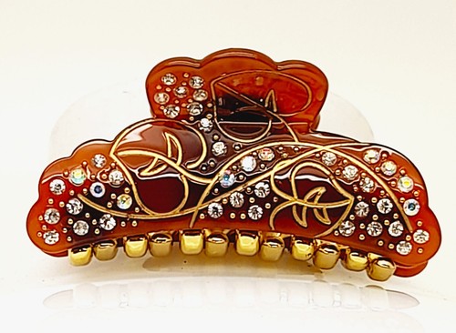 fancy boho brown Acrylic with rhinestone Claw Clip hair accessory Gift item #18 - Picture 4 of 8