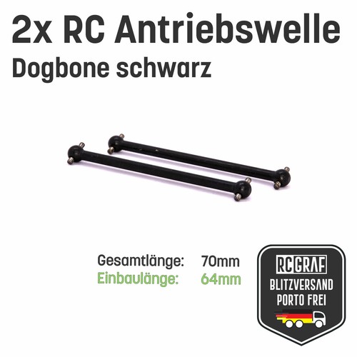 RC Dogbone Achse Antriebswelle Antriebsknochen schwarz 61 63 70 77 ... 89,5 101 - Bild 5 von 18