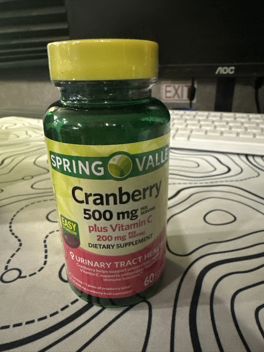 Spring Valley Cranberry w/Vitamin C Softgels Urinary Tract 500mg