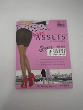 Love Your Assets by Spanx Sheers Pin Dot Textured Shaping Pantyhose Black Size 1
