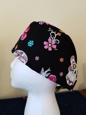 Glittery Candy Skulls - Day of the Dead - Surgical Scrub Hat - Unisex