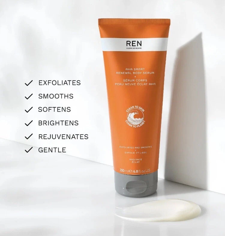 REN Clean Skincare AHA Smart Renewal Body Serum & Radiance Crema de Noche Manchas Oscuras Foto 2 de 4
