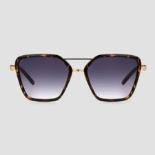 WomenTortoise Shell Print Plastic Aviator Sunglasses - Universal Thread Gold