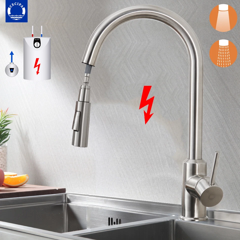 CECIPA MAX 360° Ausziehbar Küchenarmatur Niederdruck Wasserhahn Küche Spüle Mischbatterie