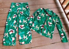 Christmas Carter's PJ's Size 14 Girls, Christmas Green with Santa