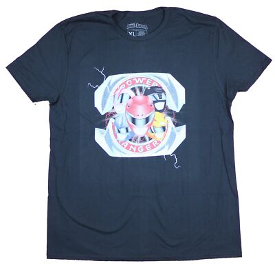 Mighty Morphin Power Rangers  Adult New T-Shirt- Lightning Full Color Head Pic