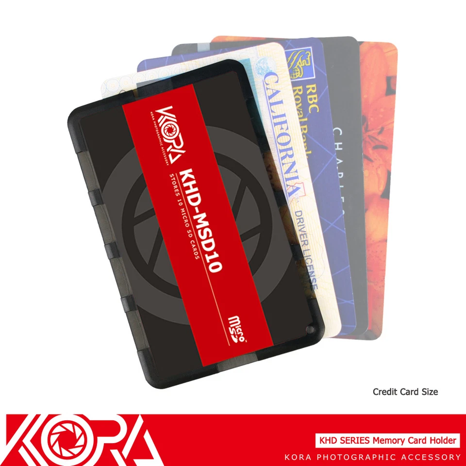 KORA Ultra Slim Credit Card size Memory Card Holder fits 10 Micro SD MSD Cards - Image 4 of 4