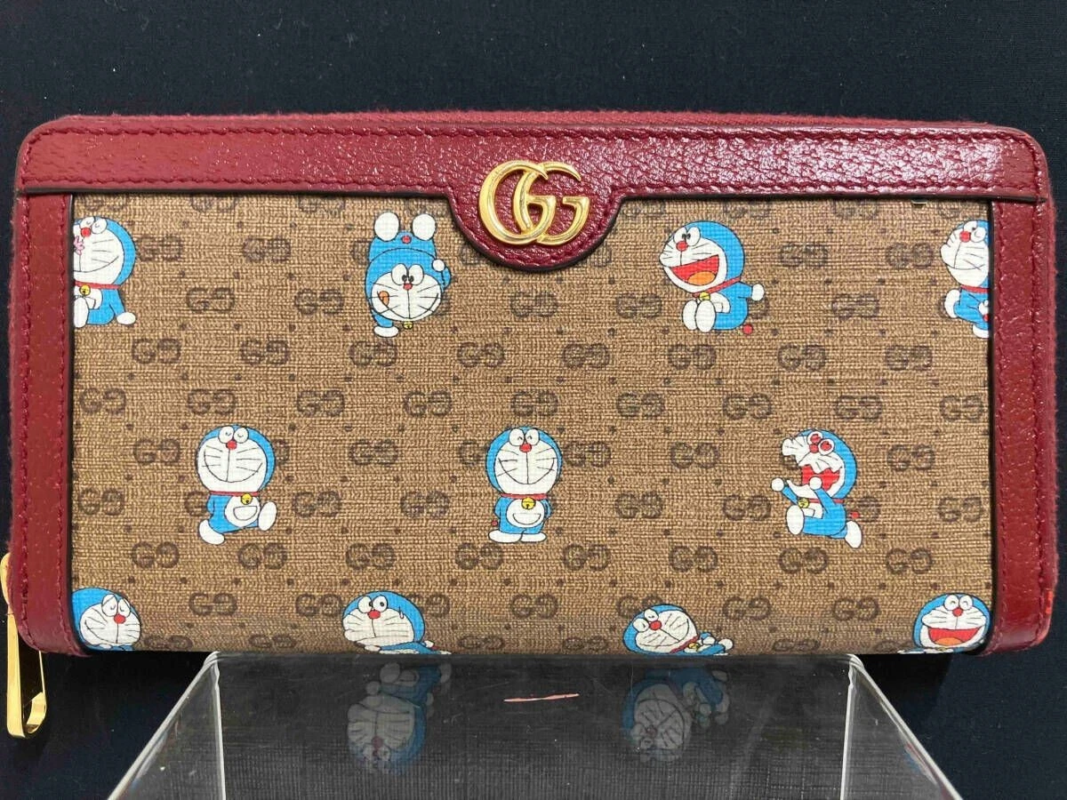 Portefeuille long GUCCI fermeture éclair ronde Doraemon Collaboration GG Supreme 647787 OCCASION