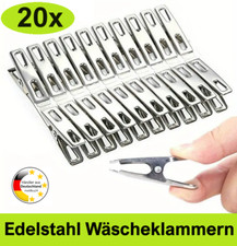 20x Edelstahl Wäscheklammern Metall silber W...