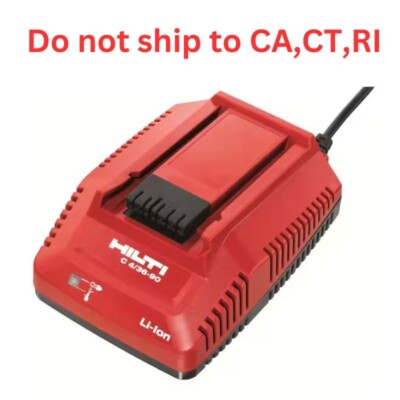 Hilti 18-36 Volt Lithium-Ion 4/36-90 Compact Fast Charger Battery Charge Ion AC