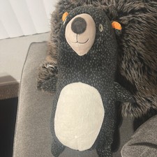 Pillowfort Target Large Bear 16" Plush Black Gray Stuffed Animal Throw Pillow