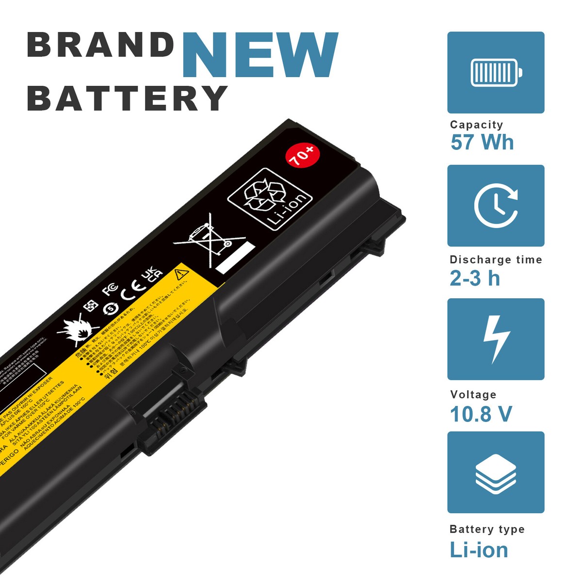 Batería Genuina Lenovo 45N1001/45N1000 Para ThinkPad T430, T530, W530 - 10.8V, 5200 MAh