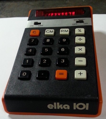 VINTAGE ELKA 101 ORANGE VINTAGE ANNI 70 OLD CALCULATOR GOOD CONDICTION - Picture 2 of 3