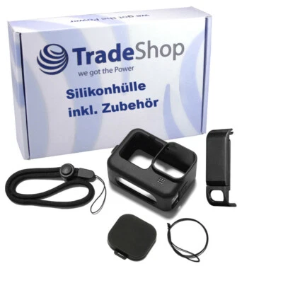 TRADE-SHOP Stoßfeste Schutzhülle für GoPro Hero 9 10 Black Softcase Silikon Linsenschutz