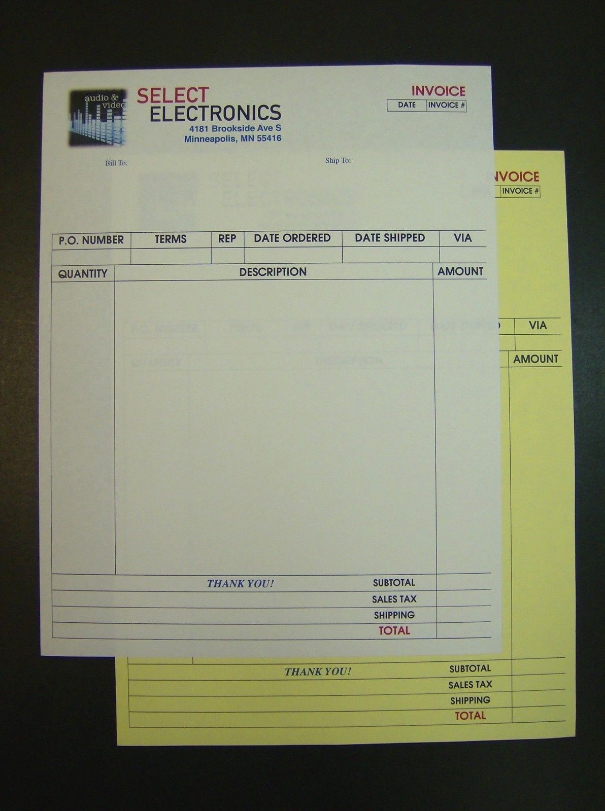 Printed Full Color Carbonless 2 Part Custom Forms Ncr Sets 85 X 11 
