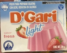 3 D'GARI Gelatin Dessert Sugar Free Strawberry. Gelatina Light NO Azucar.