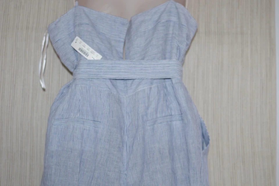 Mono J.Crew de lino azul a rayas talla:12 Foto 4 de 4