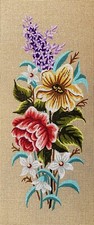 Needlepoint tapestry painted canvas 18.622 - Flowers. 12"x24" GobelinL