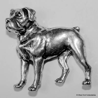 Rottweiler Zinn Anstecknadel Brosche - britische Handarbeit - Rottie, Polizeihund