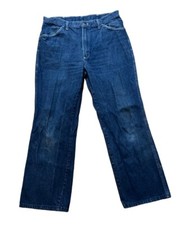 Vintage 70s Maverick Denim Jeans Straight Leg Western USA Made 33x28 Talon Zip