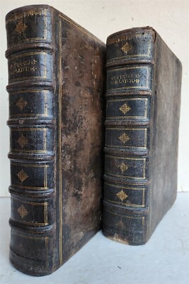1620 PLUTARCH 2 volumes MORAL WORKS antique in GREEK & LATIN