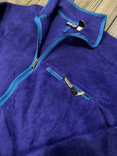 Giacca Vintage Anni '90 Patagonia Made in USA Pile Profondo Pile Cerniera Uomo Media - Foto 2 di 5