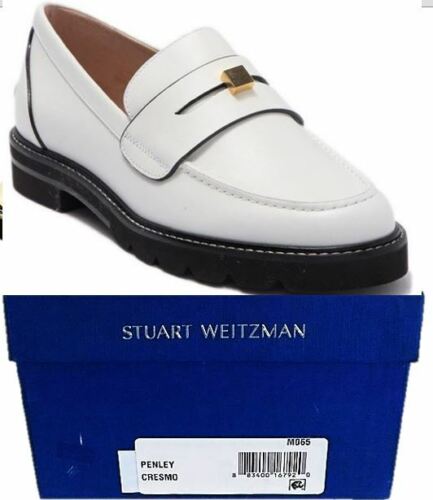 Mocassins à stylet femme Stuart Weitzman en blanc taille 7 - Photo 1 sur 3