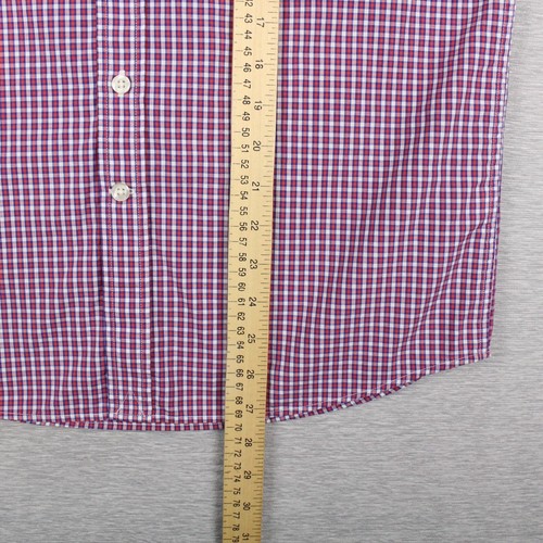 Vineyard Vines Whale Shirt Boys L 16 Red Purple Plaid Button Down Cotton Gingham - Picture 4 of 7
