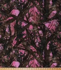True Timber Pink Camouflage Trees Branches Outdoors Fleece Fabric Print A505.32