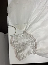 Private Label By G Beaded Bodice Wedding Dress , Veil & Hoop Skirt.