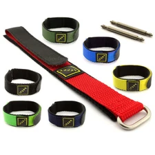 Wrap-Around Nylon Watch Strap Band Sport 16 18 20 22 Hook & Loop MM 