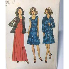 Sleeveless Dress Shirt & Jacket S6665 Size 12 b34 Uncut Vintage Sewing Pattern