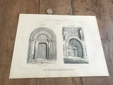 gravure ancienne architecte N735 tableau du moyen age 