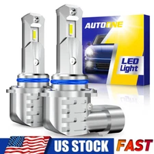 Pair AUTOONE CANBUS White 6000K 9005 LED High Low Beam Bulbs Headlight 40000LM