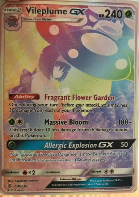Vileplume GX Pokemon Card, rainbow rare | eBay