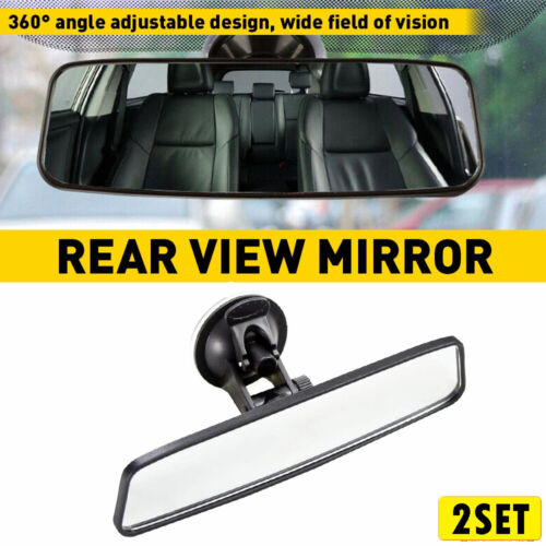 2Set Universal Large Suction Car Mirror Universal Wide angle Rear View Mirror UK - Picture 1 of 12
