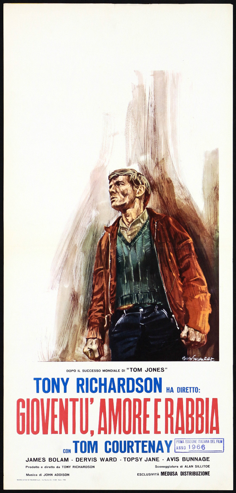 Locandina originale film Gioventù, amore e rabbia (1962) - Regia di Tony Richardson