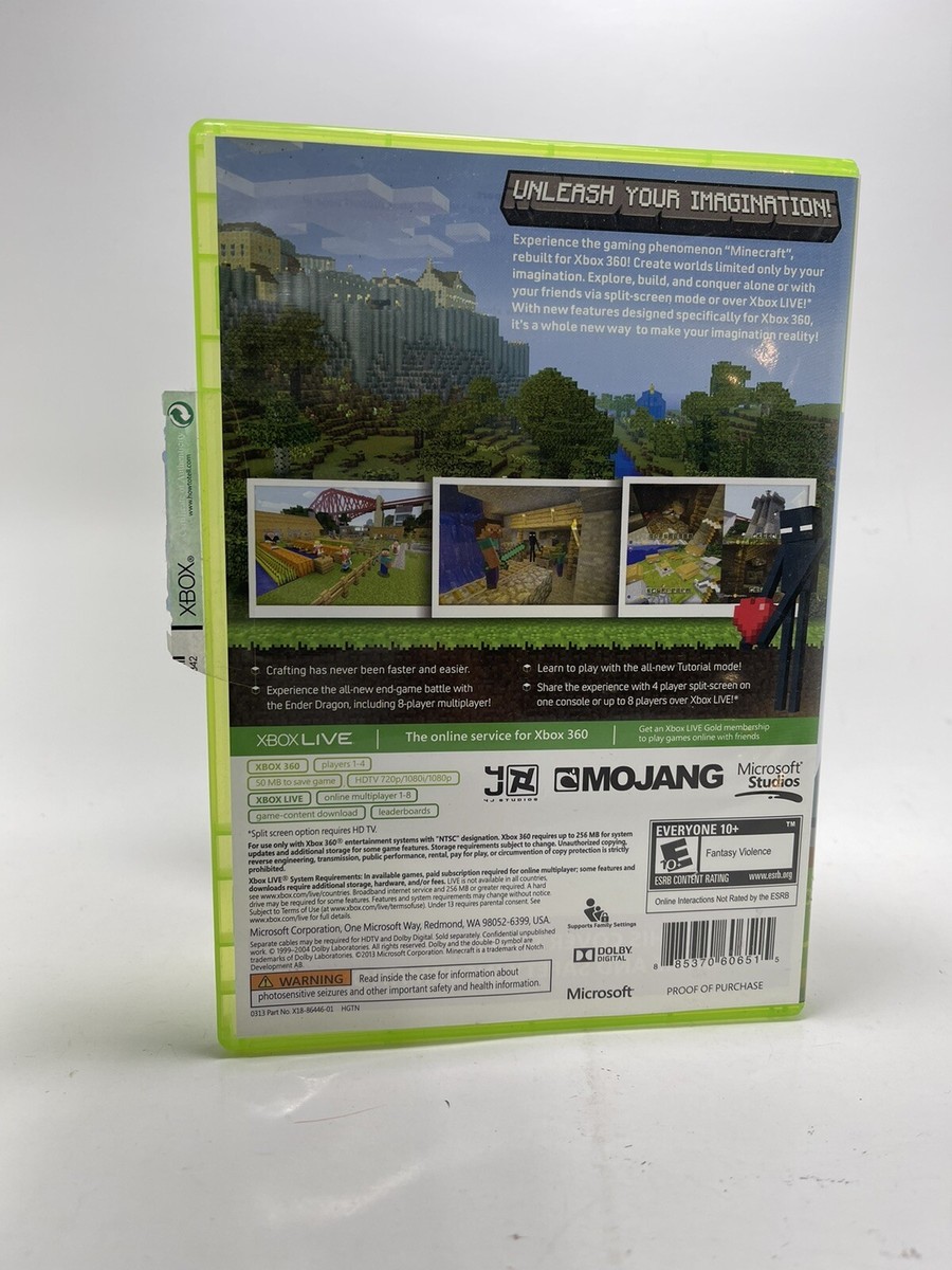 Microsoft Minecraft Xbox 360 Edition No Manual Fast Shipping