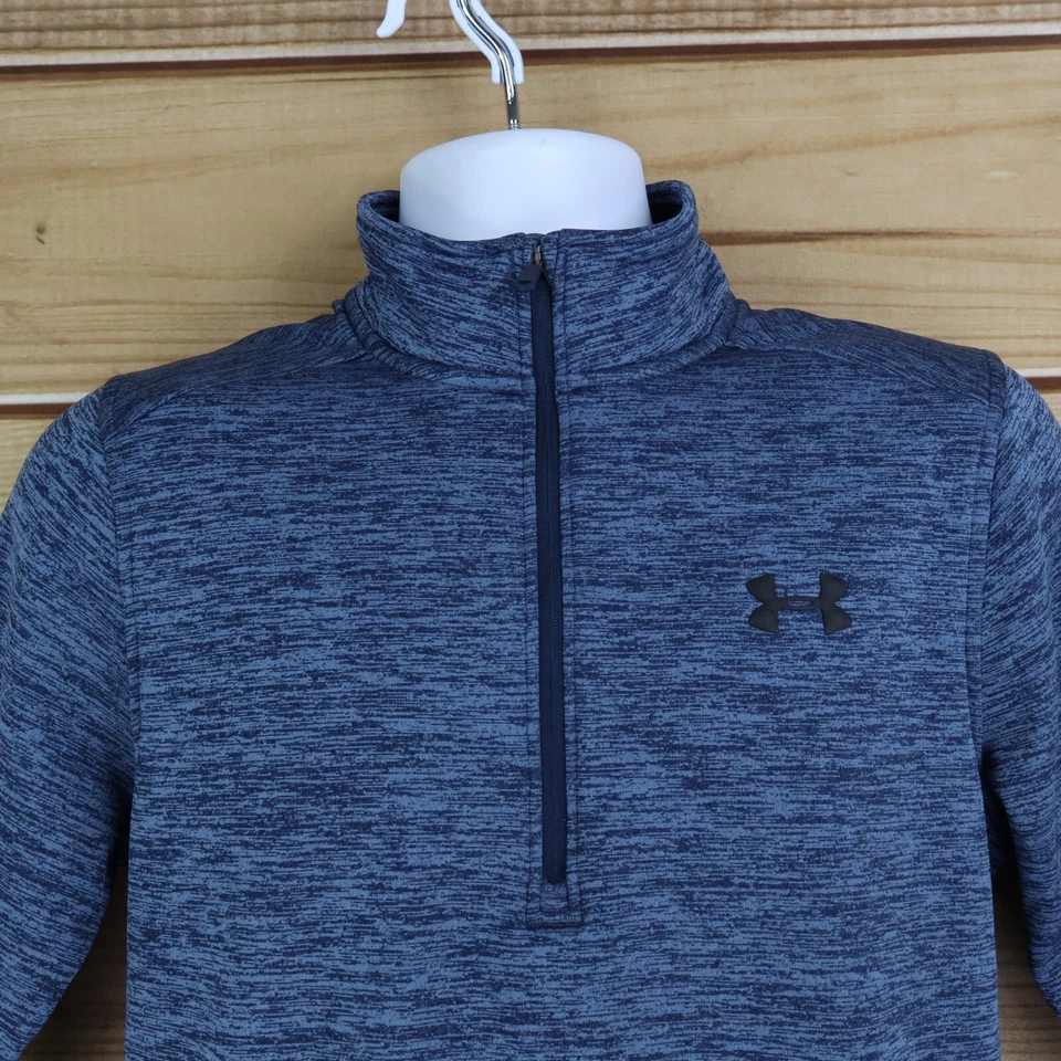 Under Armour Coldgear 1/4 拉链夹克宽松男式 S 码深蓝色希瑟 — 第 4/4 张图片