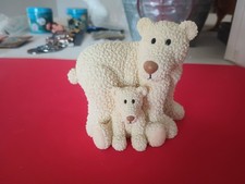 Seaworld Polar Bear With Cub Resin Figurine