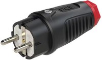PCE Taurus2 Gummi-Stecker Nat IP54, Gerade, Schwarz/Rot (0511-Sr)