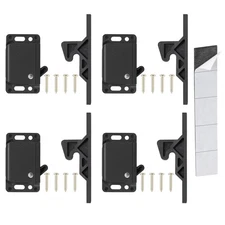 RV Drawer Latches and Catches, 4 Pack Cabinet Door Black 