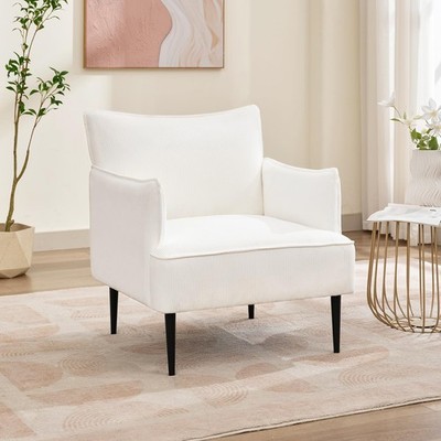 Accent Armchair Single Sofa ,Upholstered Seat,Removable Cushions,Metal Legs New