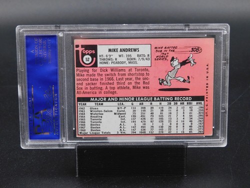 Mike Andrews Signed 1969 Topps Baseball Card #52 Boston Red Sox PSA DNA - Picture 2 of 2