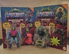 Masters Of The Universe Dragon Blaster Skeletor/Snake Face Lot Of 2 NEW Mattel