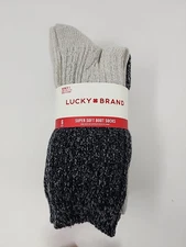 New Lucky Brand Women's Super Soft Boot Socks, 6 Pair, Fits Shoe Sizes 5-10 Gray