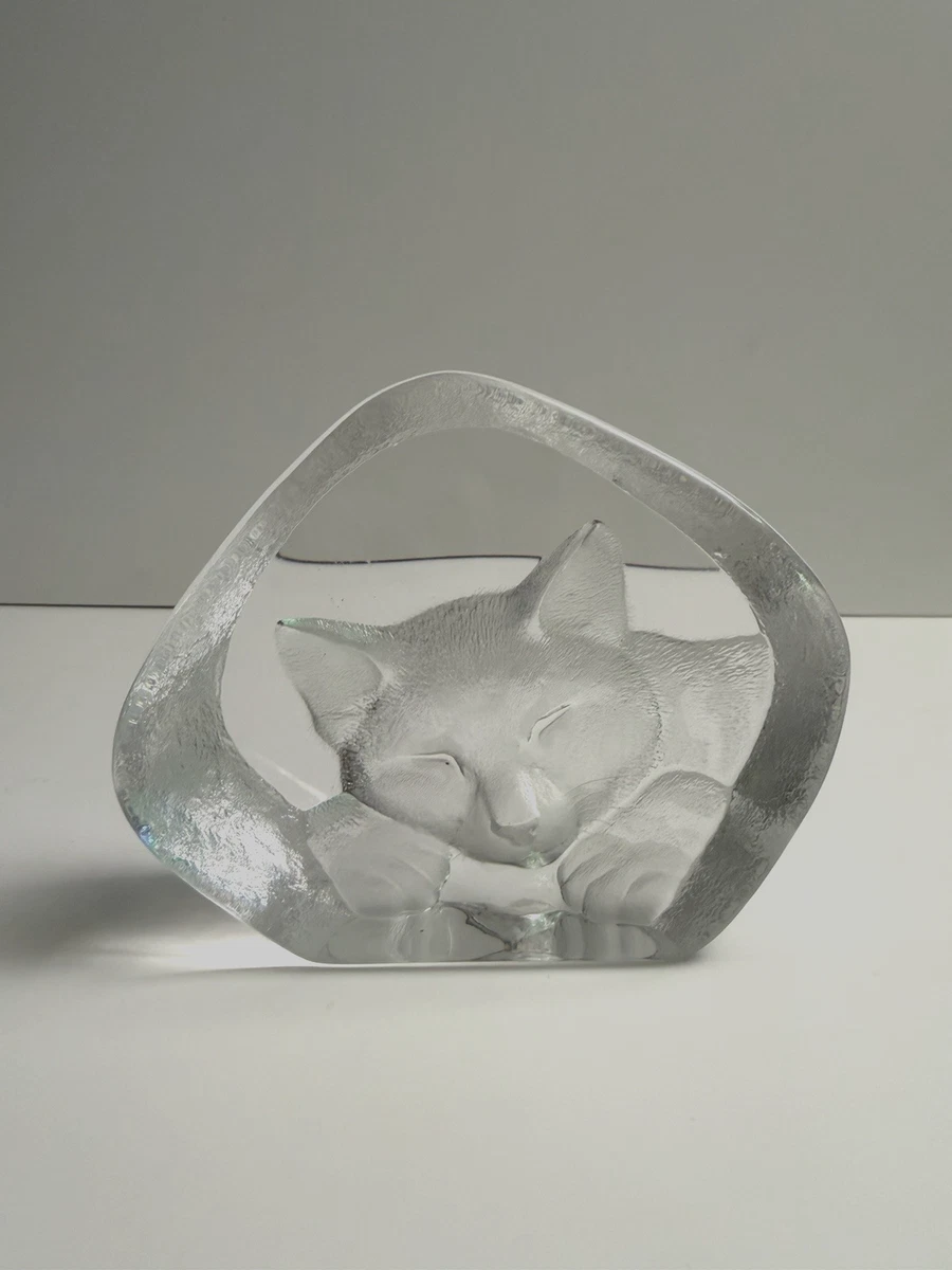 Mats Jonasson 山猫のクリスタル彫像 Mats Jonasson Cat for sale | eBay